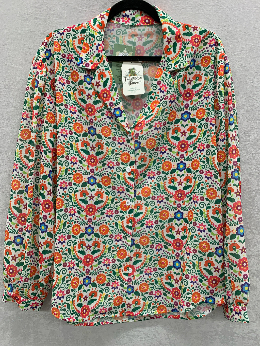 Size S Turquoise Haven Blouse